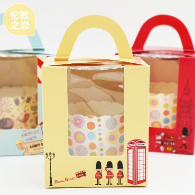 Single two cupcake cupcake packaging box cupcake window box