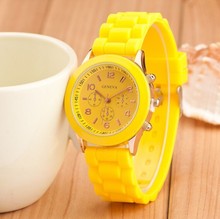现货geneva日内瓦硅胶手表 韩版时尚靓丽彩色果冻学生休闲手表