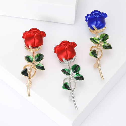 Hot-selling new fashionable and elegant rose brooch Korean style high-end clothing collar pins and accessories