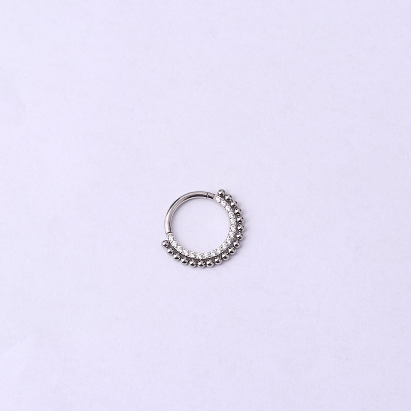 15g Weight Zircon Inlay Material Nose Ring Classification 316L Stainless Steel Material Geometric Pattern Unisex Gender Fashion Style Waterproof Non Tarnish, Surgical Steel, Inlay Craft 316L Stainless Steel Zircon Geometric Waterproof Non Tarnish Surgical Steel Fashion Nose Ring For Unisex 4