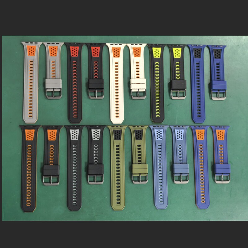 Suitable for Apple Watch smart watch 42/44/45/46/49mm dual-color honeycomb silicone strap