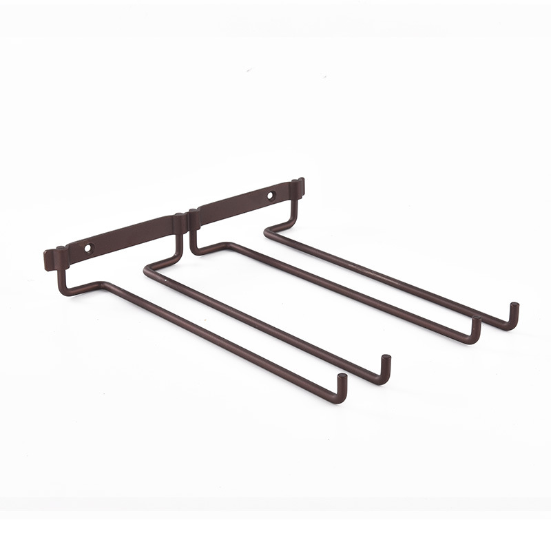 Portavasos de vino montado en la pared de país americano de estilo europeo de hierro de doble fila de estante de vino colgante portavasos whisky portavasos