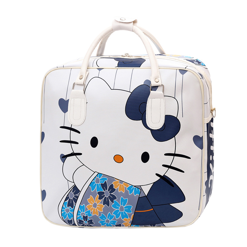 爆款直销卡通旅行包单肩手提包防水PU皮学生包现货