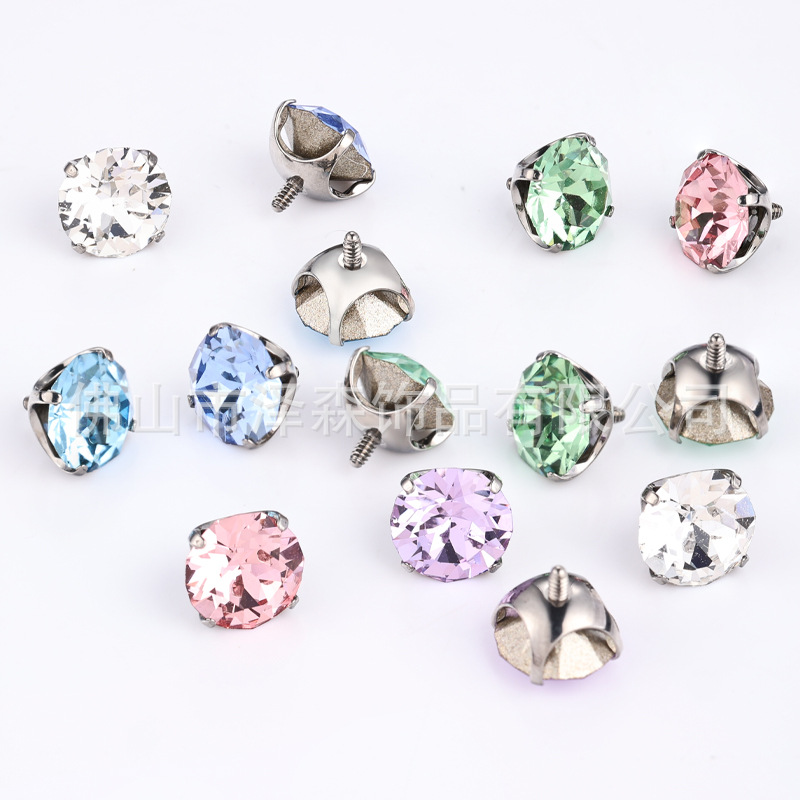 Zesen F136 Titanium Alloy Lip Piercing Labret Stud Round Bottom Swaro Lip Nail for Ear Bone detail image 11