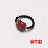 Purple gold cinnabar ring 貔貅 rose Mavericks and other styles can be optional with 3mm black -tip crystal