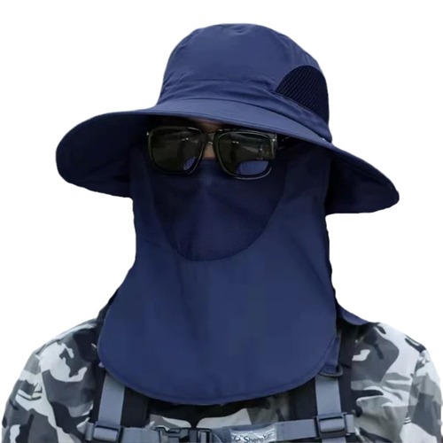 All-in-One Men's and Women's Summer Fishing Sun Hat Outdoor Hiking Sun Protection Waterproof Face Shield Dustproof Thicken Hat Wholesale