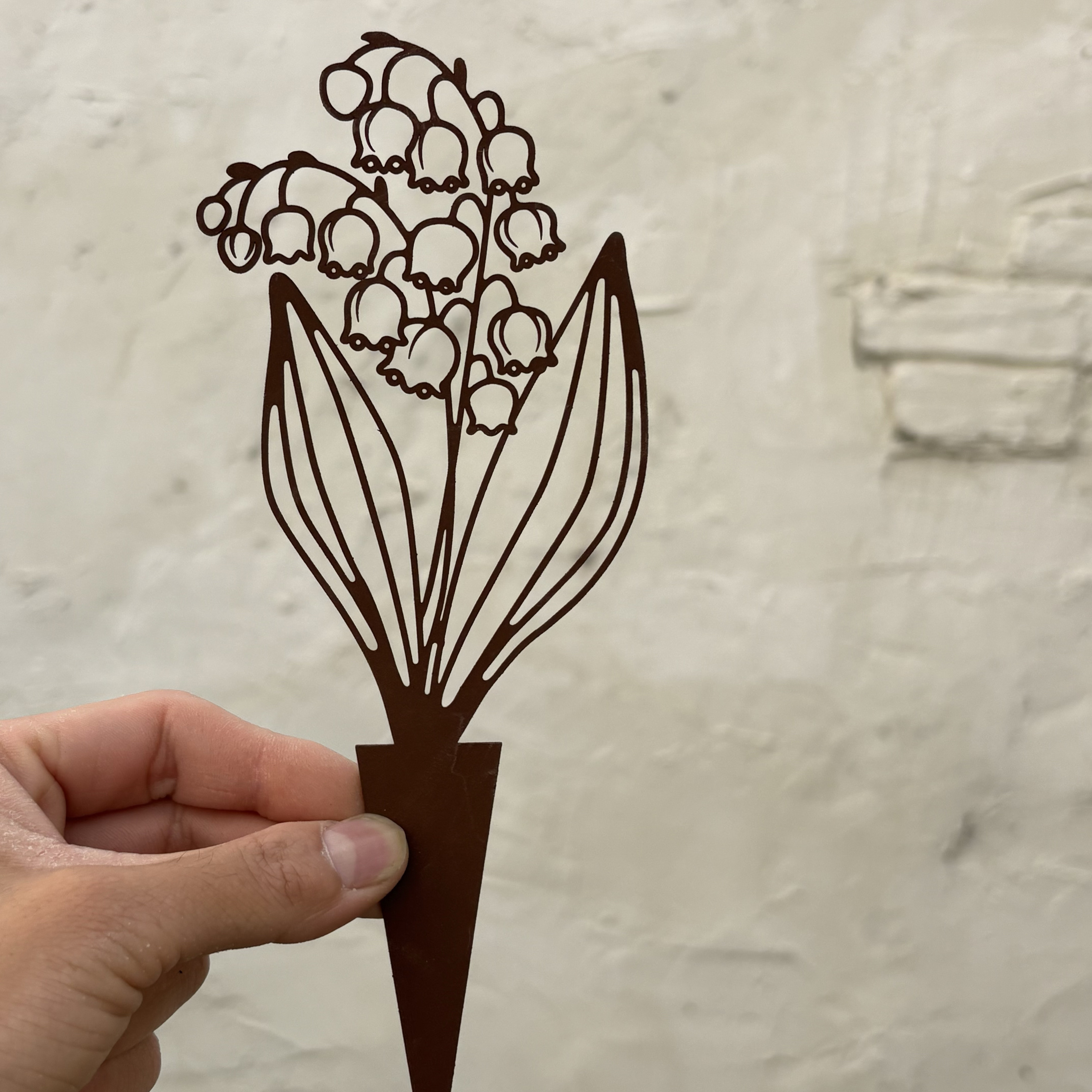 铁艺复古做旧锈色铃兰花朵花插花园阳台花盆装饰园艺杂货摆件