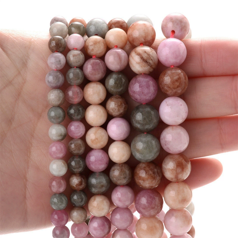 [Natural Stone Beads 4 6 8 10mm Tiger Eye Lava Tourmaline Jad]