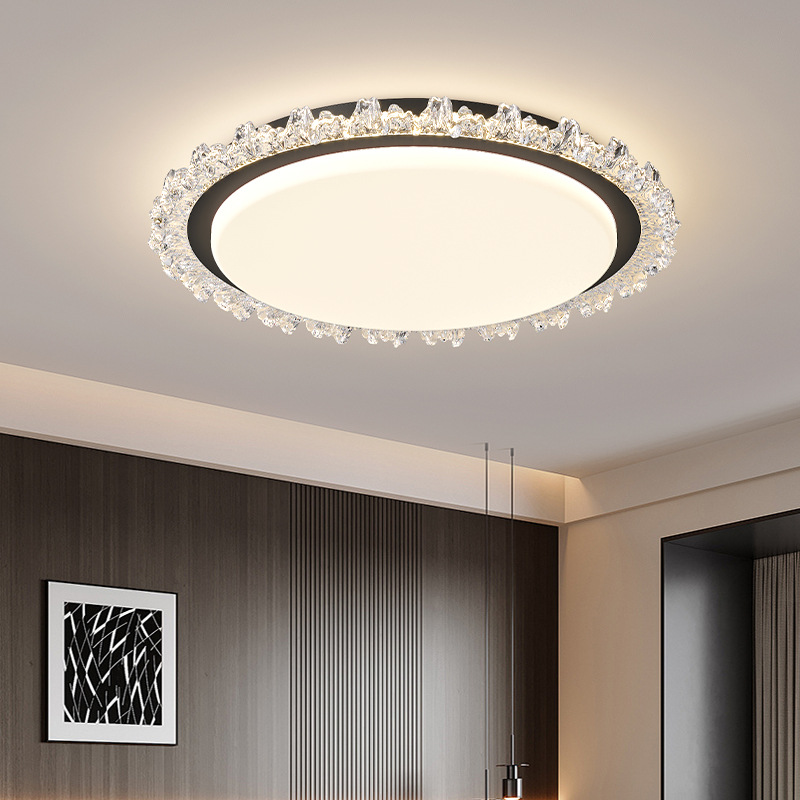 Lámpara de dormitorio minimalista italiana lujosa luz redonda luz de techo de espectro completo protección de ojos dormitorio principal estudio inteligente lámpara Zhongshan