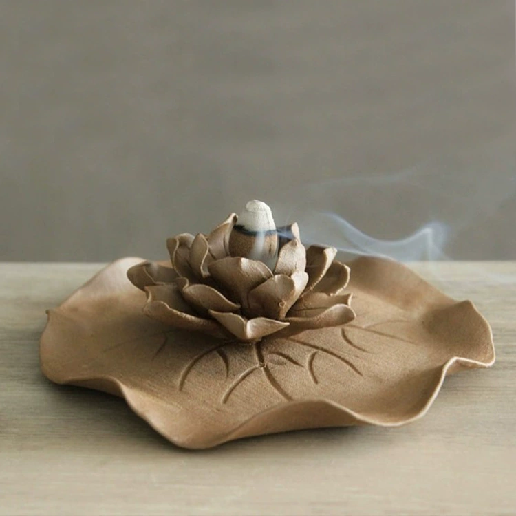 Керамический держатель для благовоний в виде листа лотоса Курильница Бытовая курильница домашняя курильница Керамическая курильница из сандалового дерева курильница для благовоний тарелка для благовоний