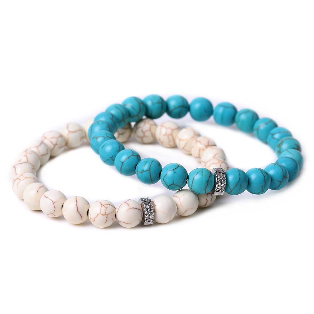 Simple Style Round Stone Beaded Bracelets display picture 3