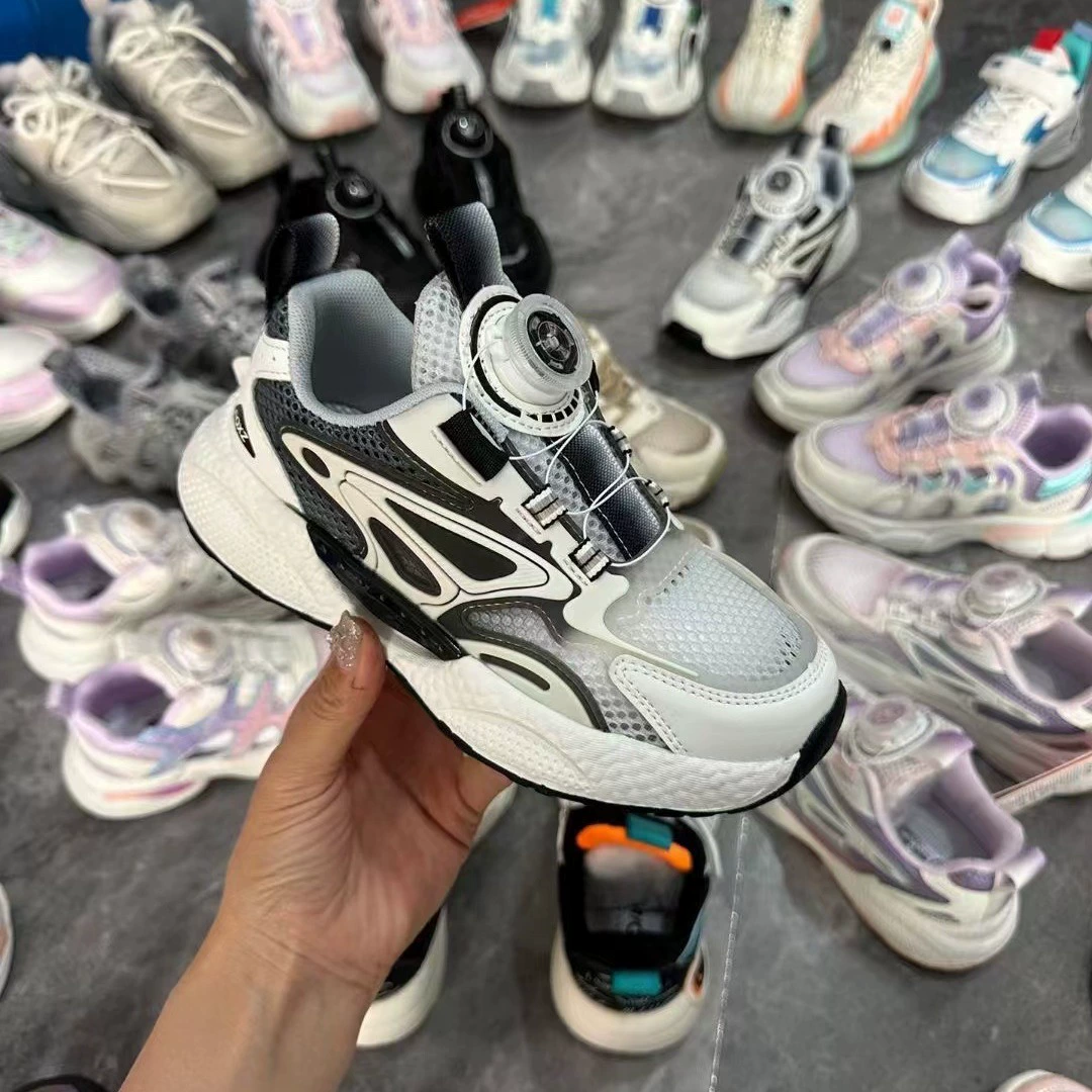 Spring and summer single mesh large children's sports shoes EVA light bottom boys and girls swivel buckle through mesh sports shoes tail goods miscellaneous items