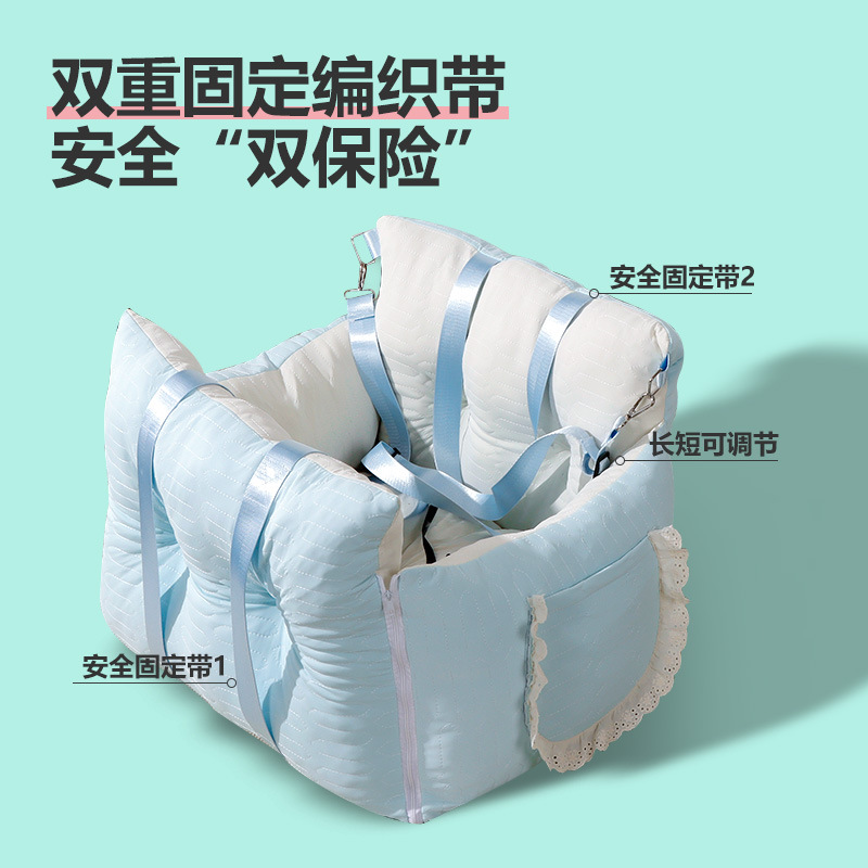 Gatos personalizados que salen en el nido del coche, seda de hielo, sensación fresca, mascotas, gatos, perros, perreras, gatos, gatos, nidos para gatos fijos en diagonal