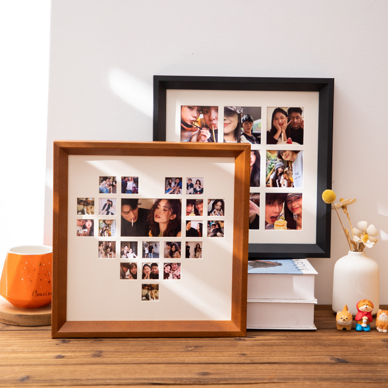 4/9 Grids Photo Frame Table Photo DIY Chinese Valentine's Day Couple Best Friend Commemorative Picture Frame Gift Heart Graffiti Ornaments 4/9 Grids Photo Frame Table Photo DIY Chinese Valentine's Day Couple Best Friend Commemorative Picture Frame Gift Heart Graffiti Ornaments