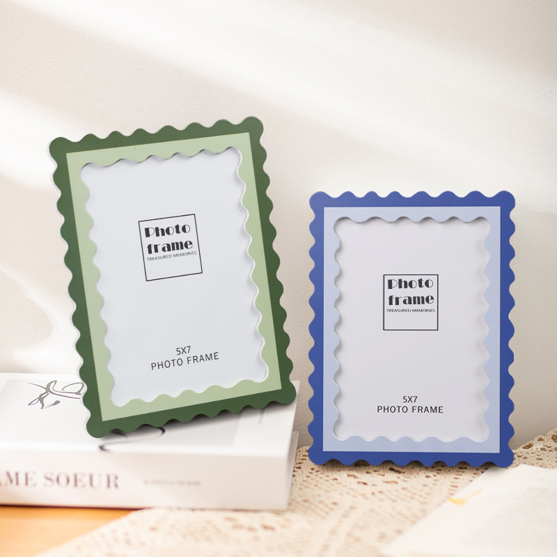 Casual Modern Wave-Shaped Double-Layer Wooden Photo Frame 5*7inch Treasures Precious Memories Cross-Border Best-Selling Casual Modern Wave-Shaped Double-Layer Wooden Photo Frame 5*7inch Treasures Precious Memories Cross-Border Best-Selling
