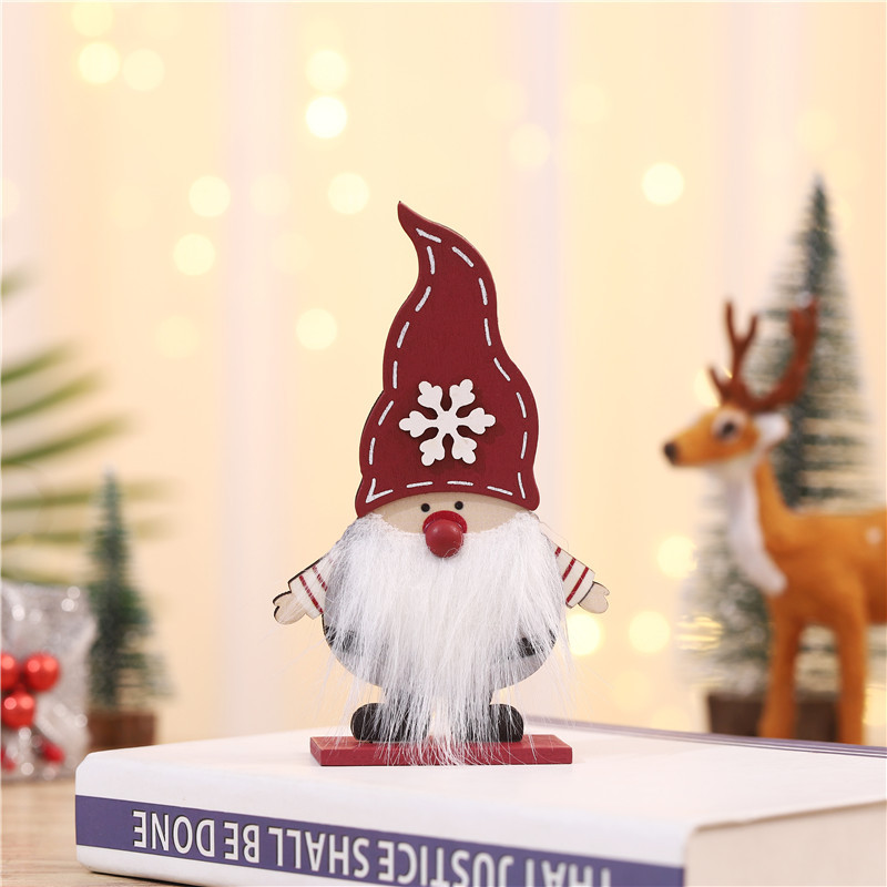 Christmas decoration supplies forest elf standing desk decoration wooden Santa party gathering Christmas elf figurine