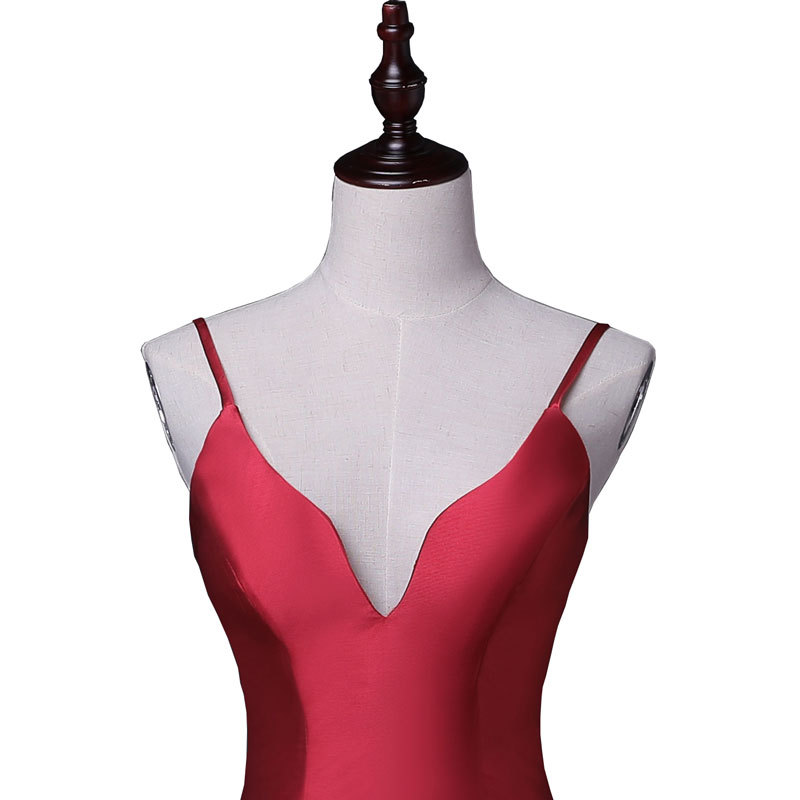 Europa y América del comercio exterior Amazon AliExpress deseo nuevo elegante simple Correa fishtail satén vestido de noche se puede personalizar