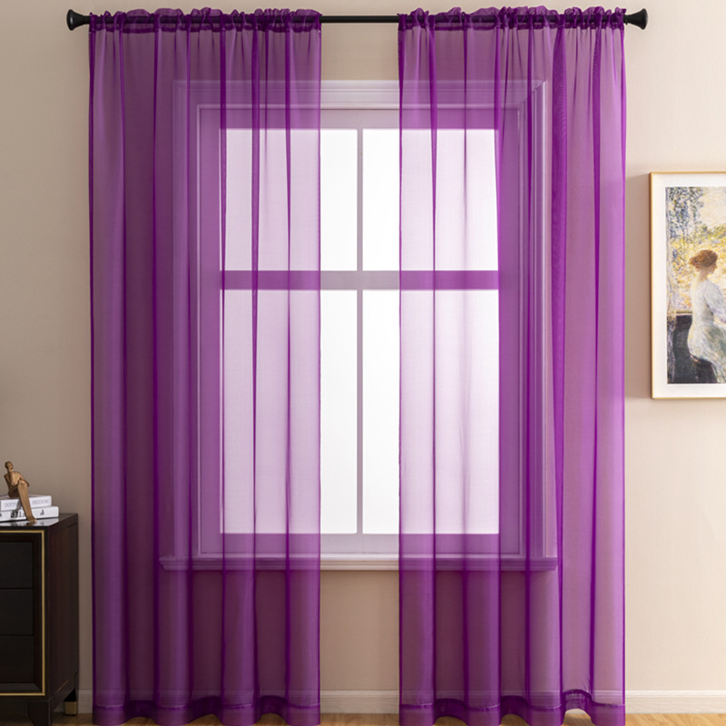Simple Trilon Window Screen Rod Perforated Beige Foreign Trade Cross-border Amazon Curtain Fabric Finished Products Wholesale Simple Trilon Window Screen Rod Perforated Beige Foreign Trade Cross-border Amazon Curtain Fabric Finished Products Wholesale