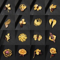 多規格の高級ブローチ蝶ブローチ文芸復古ツバキの花ブローチ高級感があります。