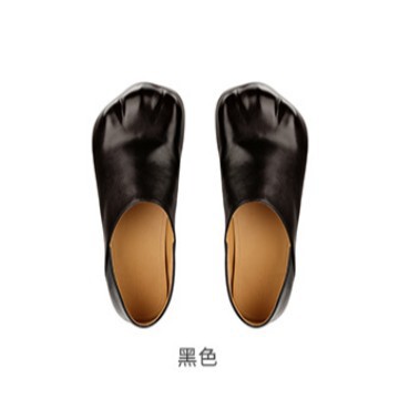 牛皮版~葡萄妈同款小众一脚蹬平底单鞋可踩跟猫爪乐福鞋女小皮鞋|undefined