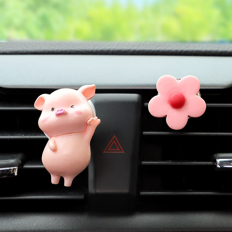 Decoración de perfume de coche, decoración de aromaterapia de cerdo lindo creativo, aire acondicionado, salida de aire, fragancia, productos de interior de coche
