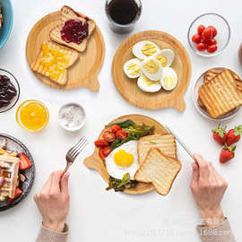 竹制酒店托盘家用点心盘烧烤盘沙拉盘子木制餐具茶水托盘餐盘果盘