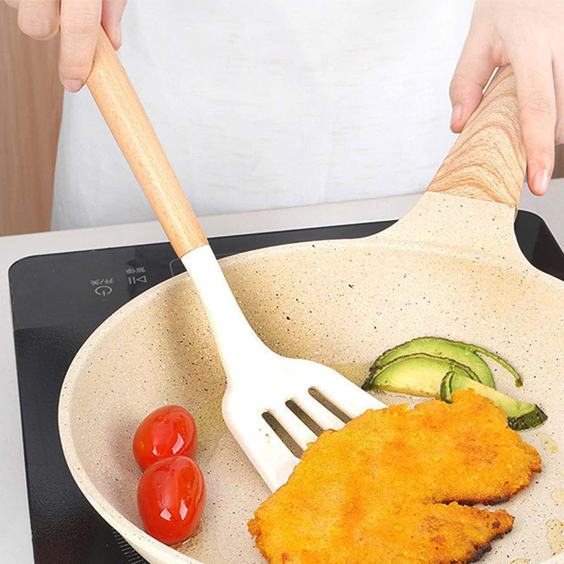 Kitchen espátula de silicona utensilios de cocina de silicona juego de 12 piezas colador cuchara de sopa cuchara de cocina casera juego de pala resistente a altas temperaturas