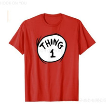 2026外贸新款字母T恤THING童装小孩男女款短袖上衣一件代发通WISH
