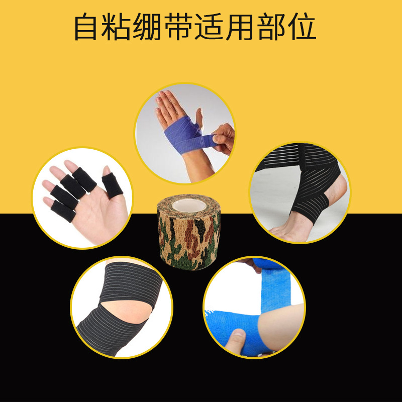Fábrica al por mayor auto-adhesivo elástico dedo vendaje deportes cinta protectora de uñas no tejida auto-adhesivo dedo protección correa de rodilla