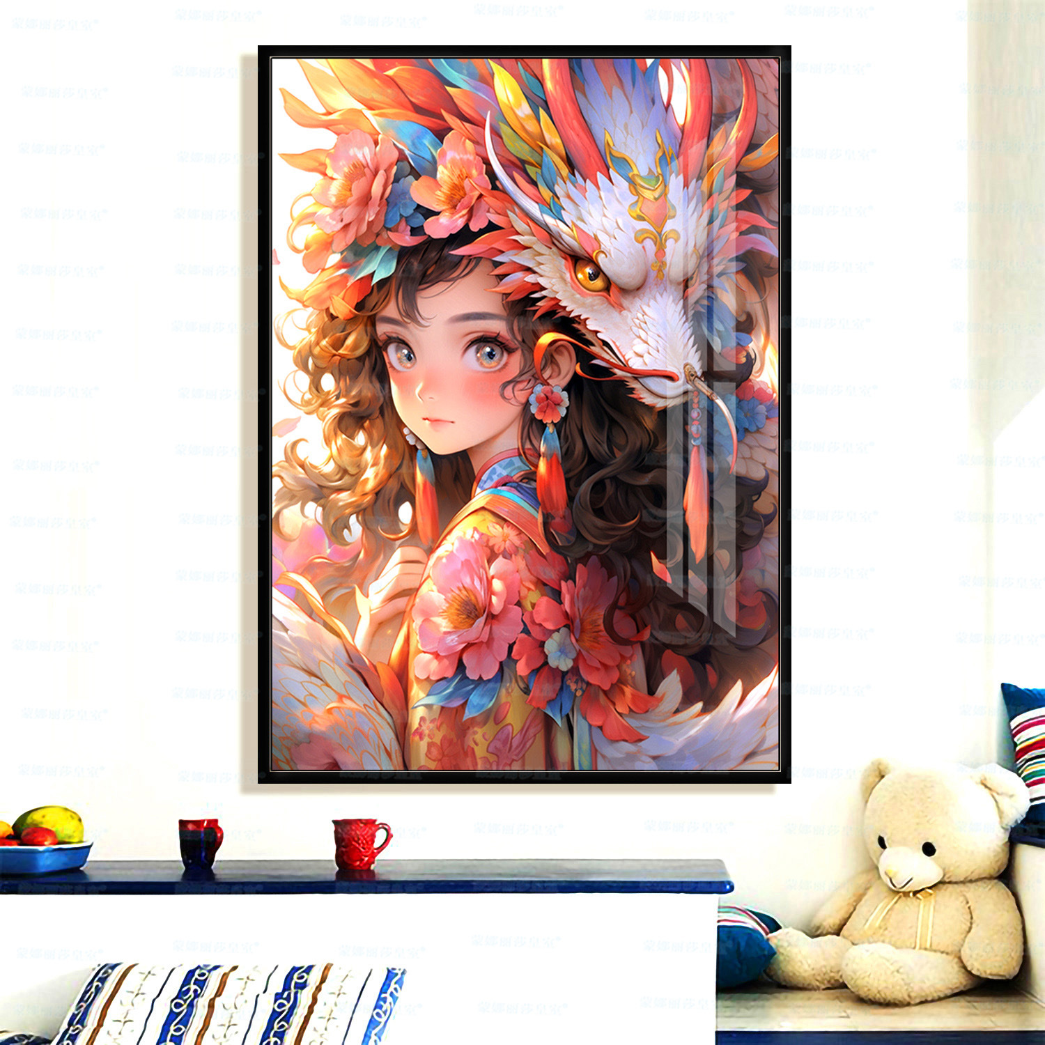 Monalisa real Cruz puntada pequeño dragón de las mujeres nuevo estilo chino pequeño bordado de dibujos animados decorativo bordado hecho a mano