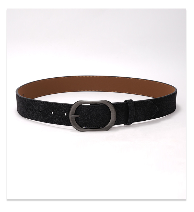 Neue Anzughose aus echtem Leder, schlichte Dornschließe, vielseitiger Gürtel aus Rindsleder für Damen_voghion.com