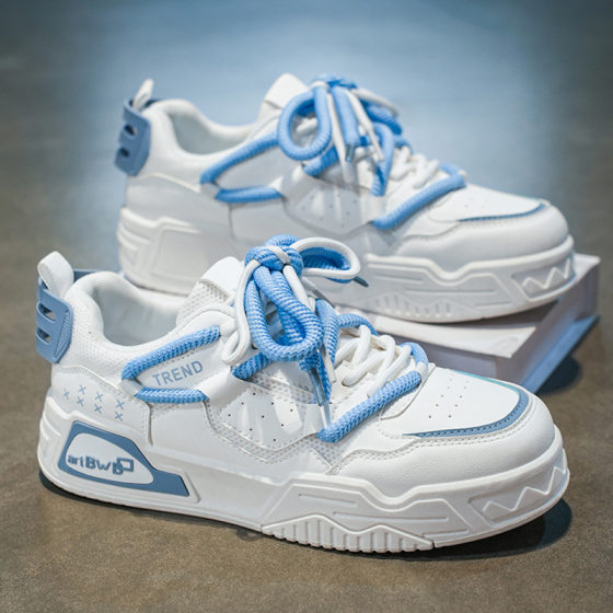 Quanzhou Men's Shoes Thick Sole Elevated Board Shoes Men's Spring 2025 New Fashionable All-match Sports Casual White Shoes for Men