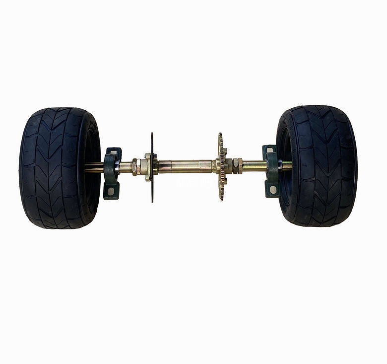 Modified Four-Wheel Vehicle Parts, Homemade Box-Type Go-Kart Rear Axle with 6inch Tires and Brakes, Rear Suspension Kit