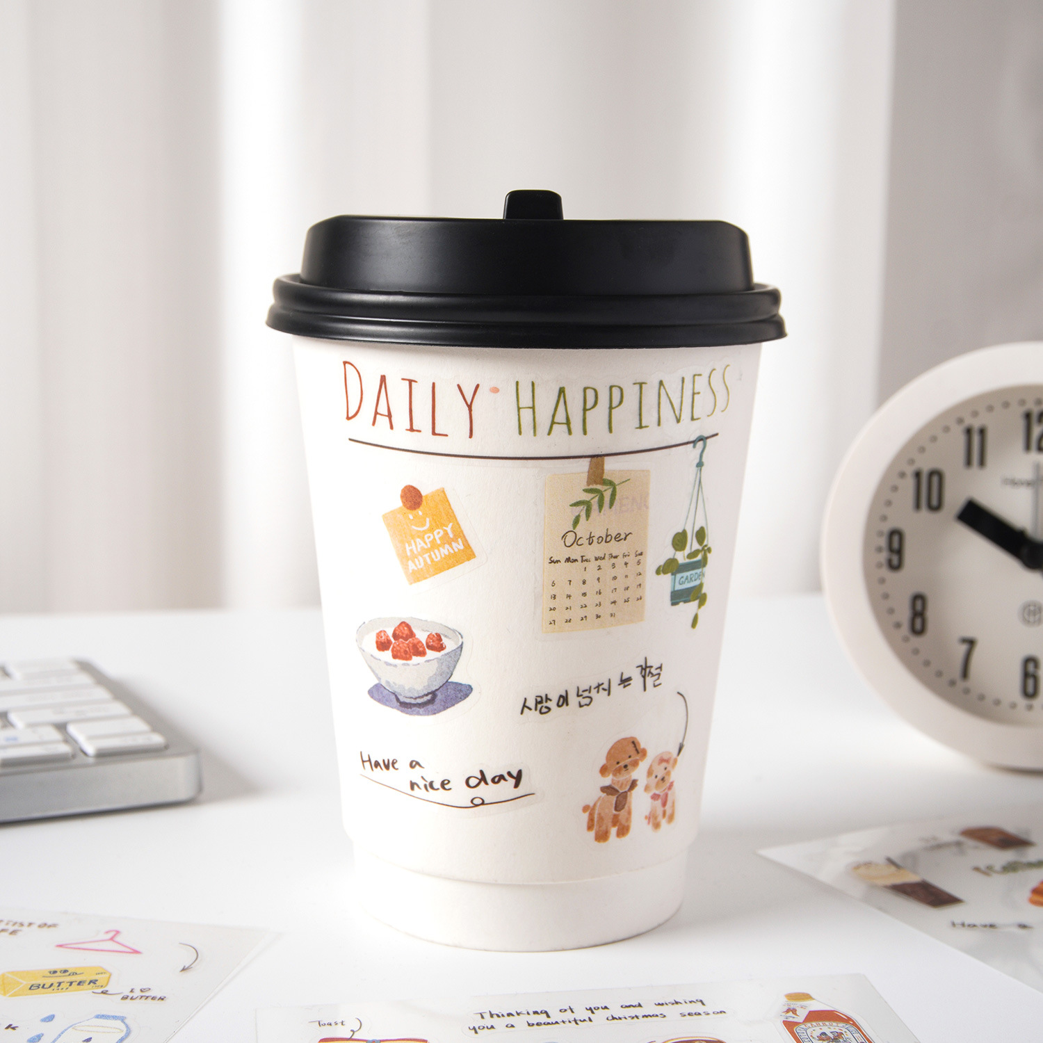 Serie de rollos de cartas de amor Pet transparente Impermeable Literario Xiaoqing Etiqueta engomada de la cuenta para principiantes Diy Etiqueta engomada del collage de la decoración de la cuenta manual