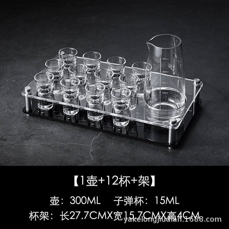 Estante cuadrado negro de 13 agujeros + olla de 300ml + 12 tazas de 15ml