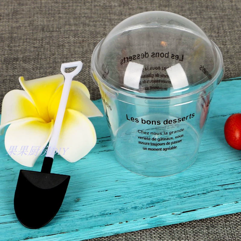 Mousse Cup Delivery Cup Cup Cup Covering Plastic Tiramisu Cup Fruit Pudding Wooden Cup Cake
