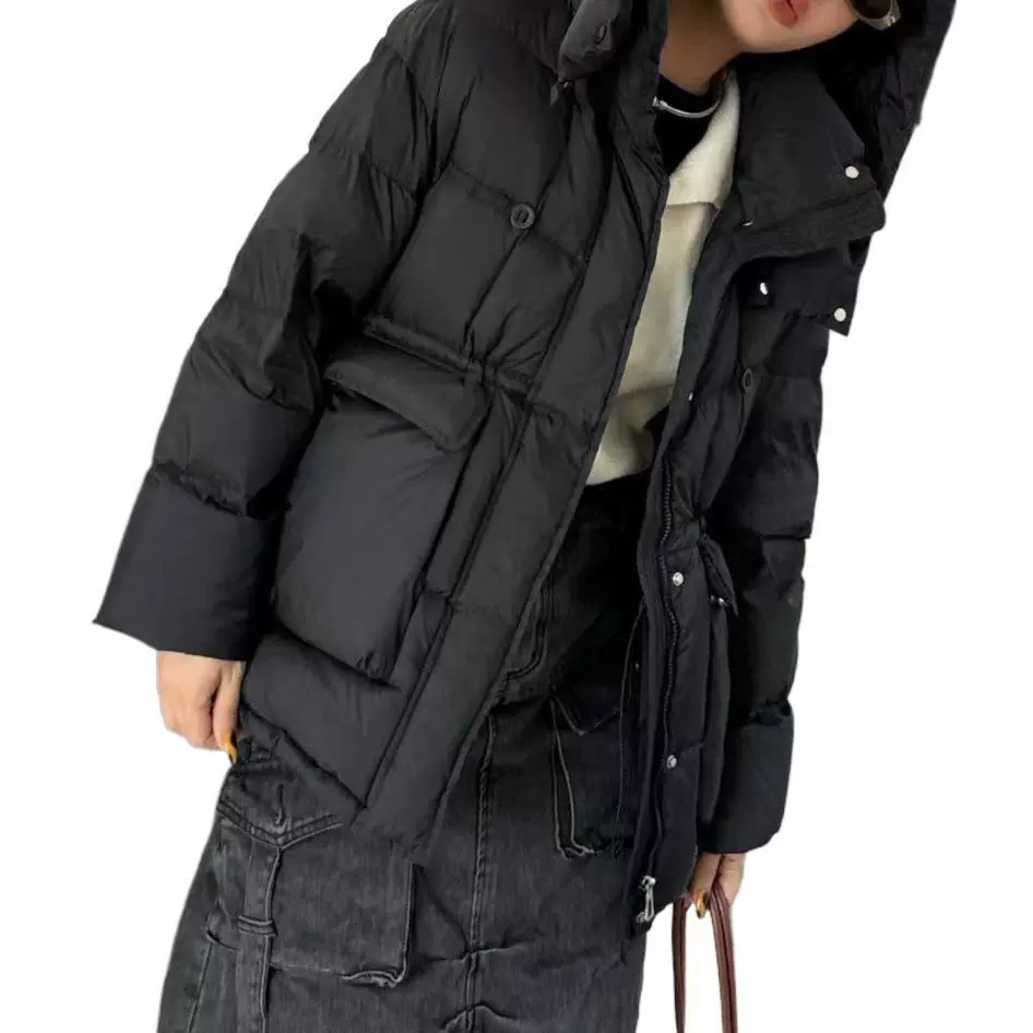 Модная зимняя бархатная жилетка с капюшоном и пухом, увеличенная толщина, корейский стиль, гуска-пух