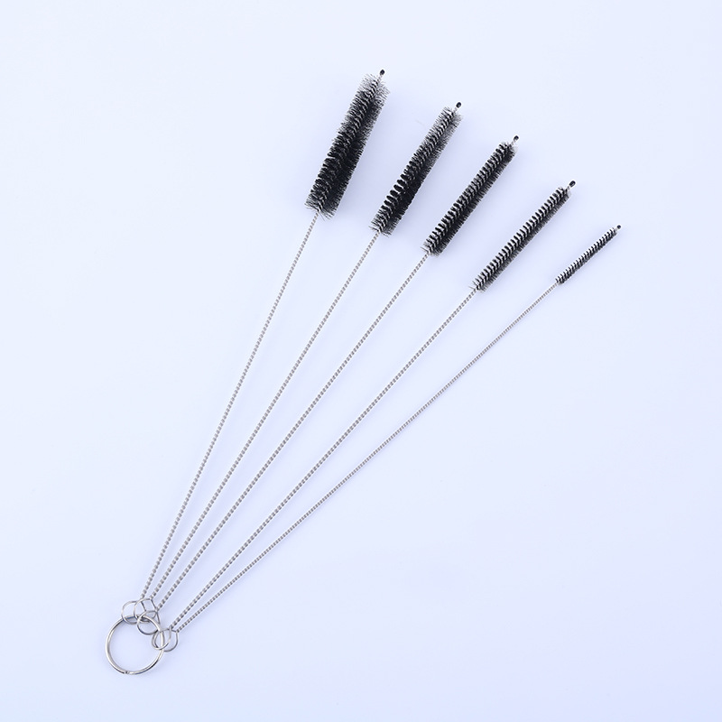 Cepillo de paja 304 cepillo de nylon de acero inoxidable silicona vidrio niños hervidor taza tapa cepillo fabricantes conjunto al por mayor