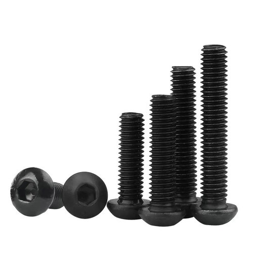 Grade 10.9 Black Semi-round Head Hexagon Screws Wholesale Pan Head Screws M3/M4/M5/M6 High Strength Bolts