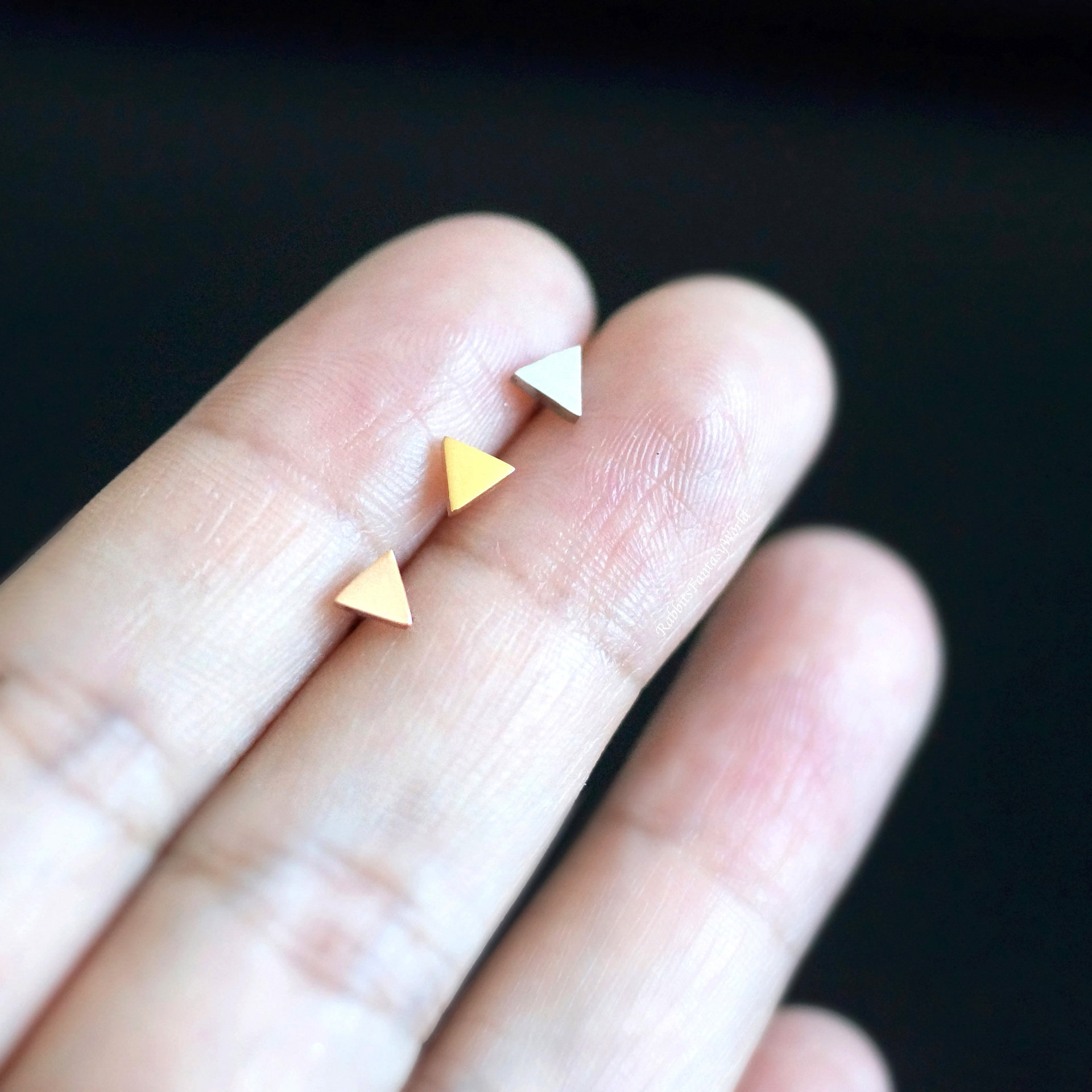 304 Stainless Steel Material Vacuum Plating Real Gold Plated Geometric 304 Stainless Steel Simple Style Waterproof Non Tarnish Ear Studs