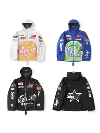 Cross-Border Factory Direct Shipment Sup Collaboration Casual Logo Appliqué Waterproof Zipper Jacket Racing Jacket Coat