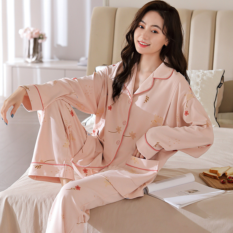 Taobao one-piece delivery free shipping Little Red Book pure cotton confinement clothing pajamas nursing pregnant women postpartum nursing clothing home wear