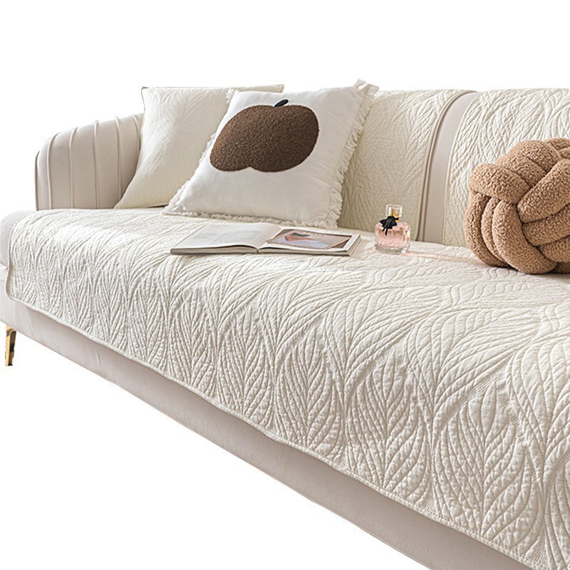 Algodón simple almohadilla de sofá cuatro estaciones de algodón universal antideslizante almohadilla de asiento toalla simple cubierta de sofá moderno