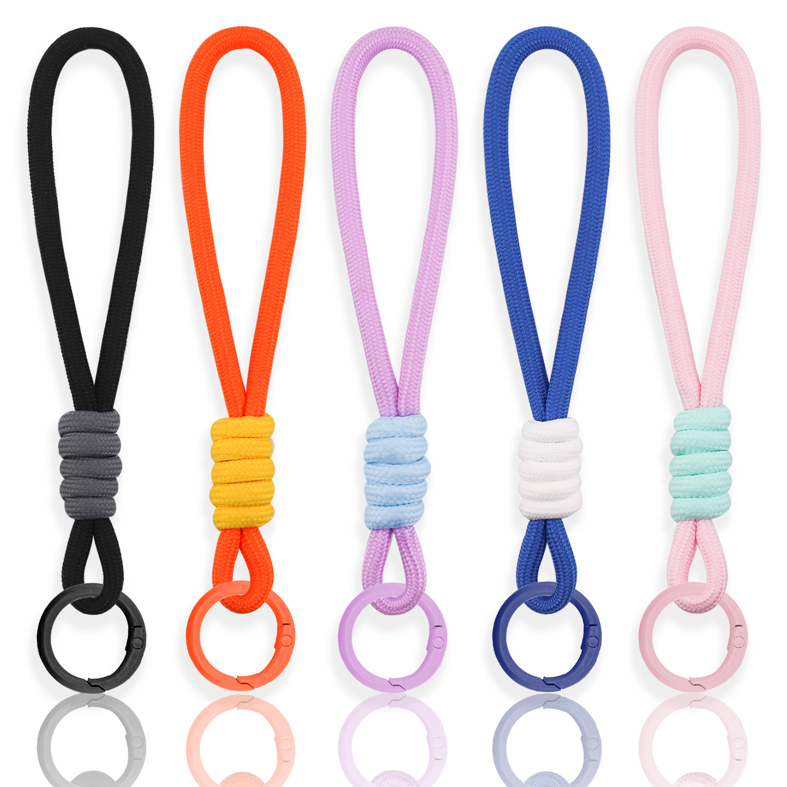 Popular Creative Simple Phone Lanyard Doll Card Holder Boarding Pass Backpack Keychain Colorful Braided Rope Hanging Accessory