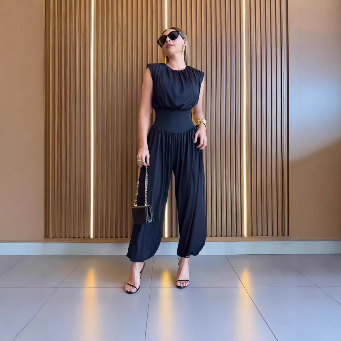 New Women's Casual Jumpsuit Yoga Wear With Lantern Pants Dance Exercise Trousers_ecoleips.com