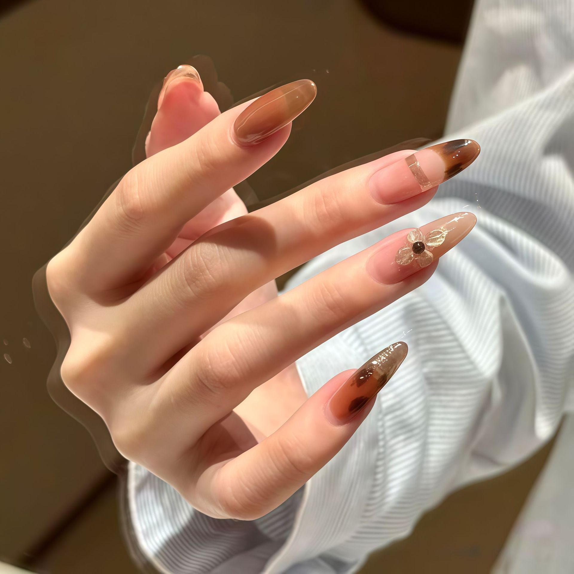 10 piezas de armadura de vestir de ojo de gato, armadura hecha a mano prefabricada, parche de uñas de estilo nacional, uñas terminadas, estilo extraíble