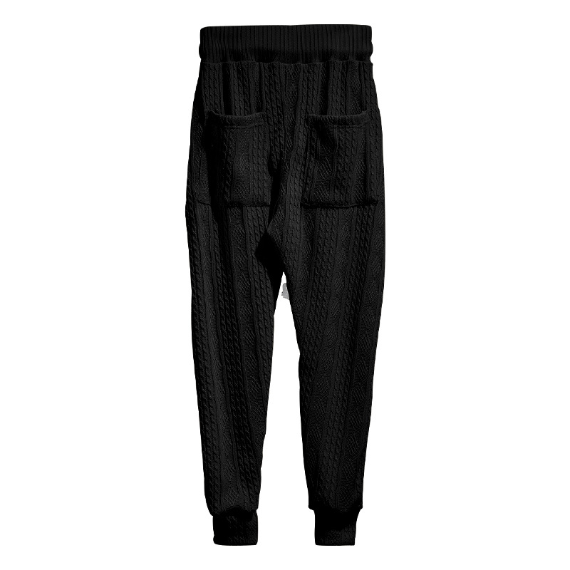 Men's Jacquard Jogger Pants, Casual Trousers With Drawstring_voghion.com