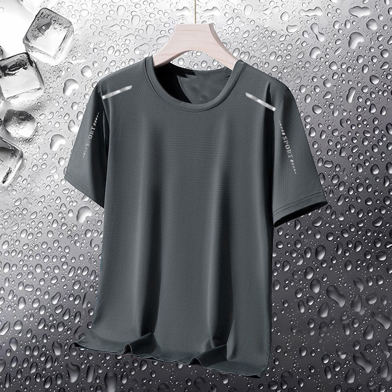 2026 verano nuevo estilo de moda de hielo camiseta de manga corta hombre moda deportiva malla transpirable versátil ropa superior image 14
