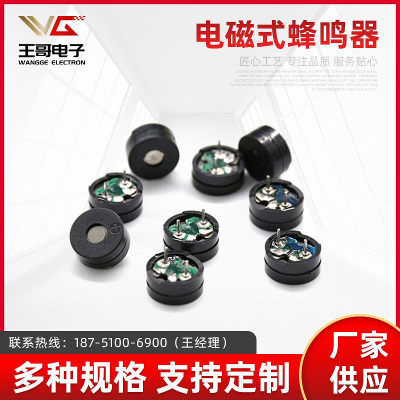 12054无源分体电磁式蜂鸣器 中孔单声道插针测温枪蜂鸣片定 制