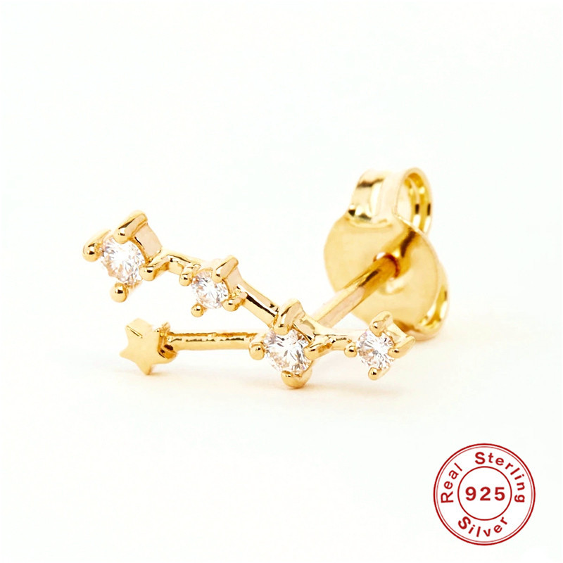 5g Weight Artificial Rhinestones Inlay Material Ear Studs Classification 1 Piece Quantity Street Occasion 925 Sterling Silver Material Geometric Pattern Women'S Gender Plating Design Sweet Style 1 Piece 925 Sterling Silver Artificial Rhinestones Geometric Ear Studs 15